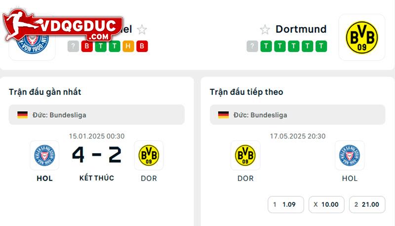 Dortmund vs Holstein Kiel